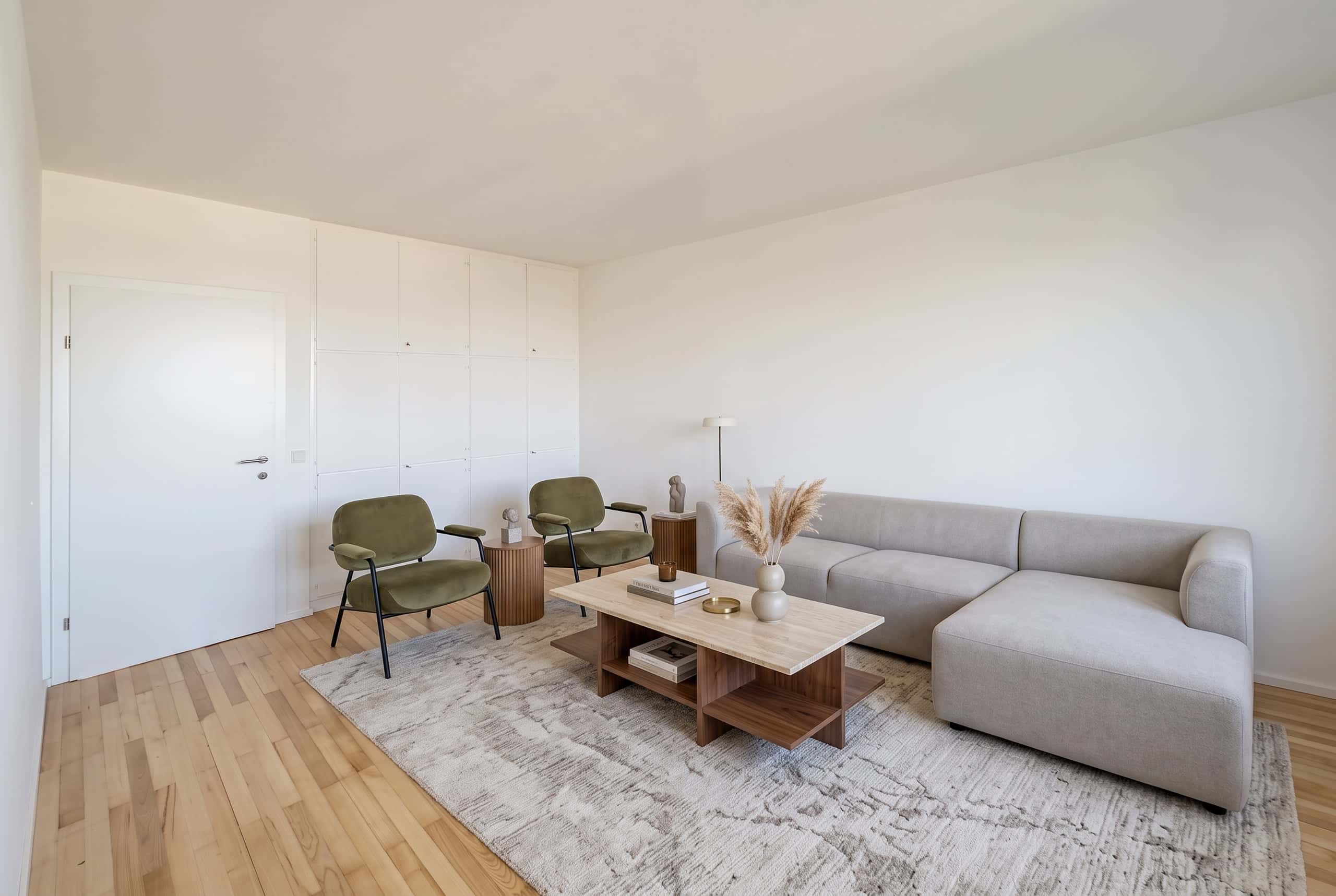 Apartment kaufen in Salzburg — gemütlicher Wohnbereich – Bild KI generiert