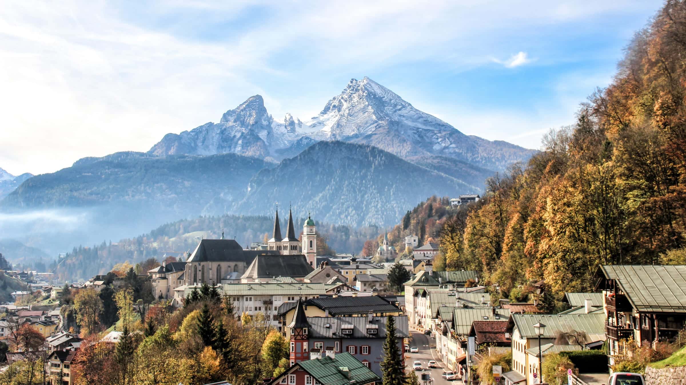 Markt Berchtesgaden vor dem Watzmann, ein Motiv aus dem Arbeitsgebiet